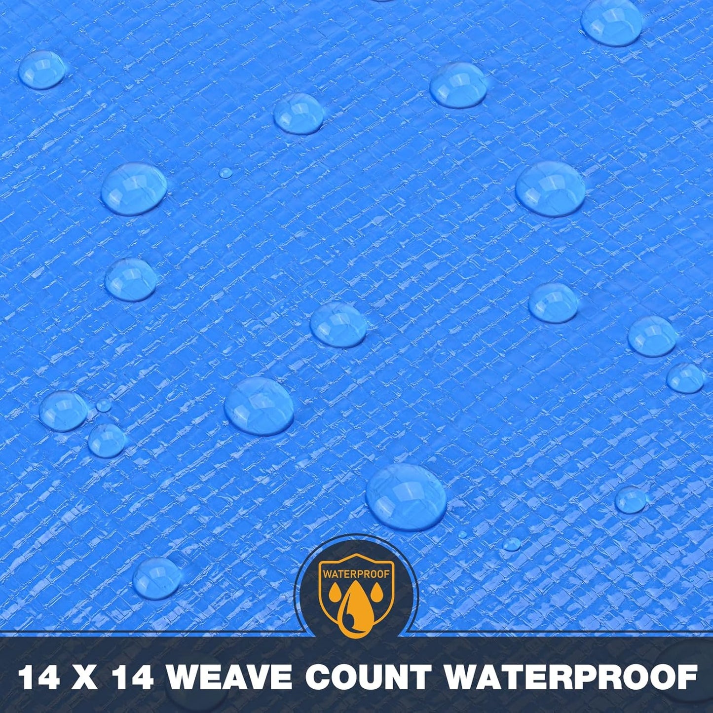 Tarp 20x30 Feet 14 Mil Heavy Duty Waterproof Tarp, Large Multipurpose Cover with Brass Grommets and Reinforced Edges, UV Resistant Thick Poly Tarps for Outdoor Camping Tent Pool Car, Blue