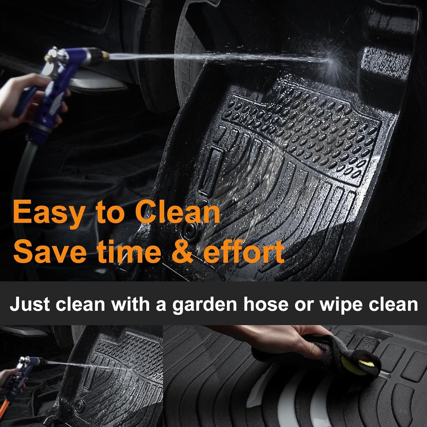 Binmotor-All Weather Floor Mats Custom Set for Ford Explorer 7 Seat 2015-2019, Heavy Duty TPE Car Floor Liners Explorer Accessories