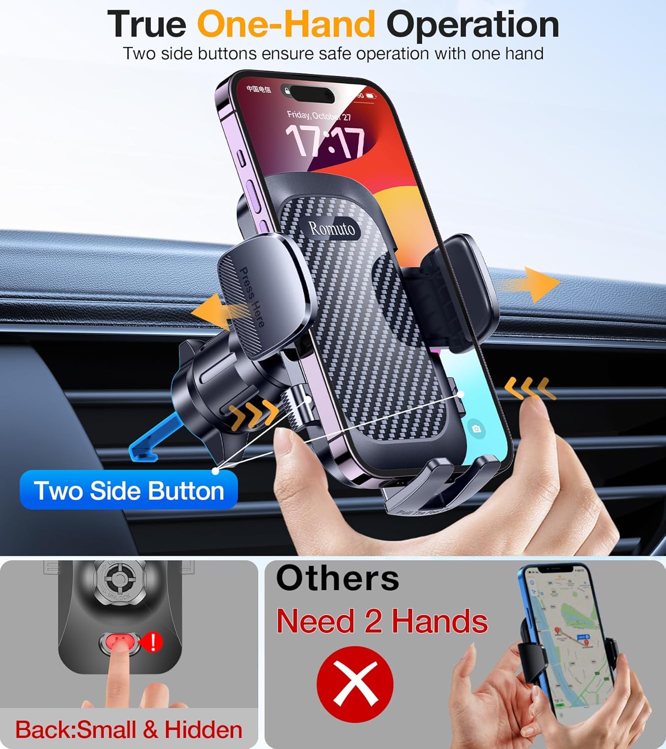Phone Holders for Your Carใ2025 Upgraded 3 Base in 1ใCar Phone Holder Mount Dashใ360ยฐใSuction Cup Phone Mount for Truck Cell Phone Holder Automobile Accessory Kits for Car fits iPhone Samsung