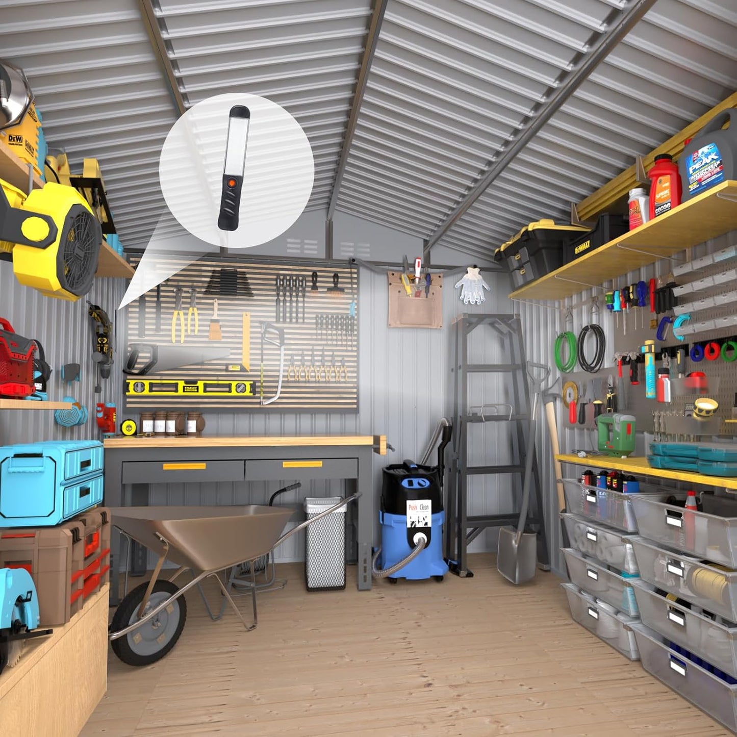 8X6 FT Outdoor Storage Shed, Metal Garden Shed - Tool Storage Sheds with Lockable Doors, Waterproof Outside Storage Building for Backyard, Patio (Black; Floor Not Included)