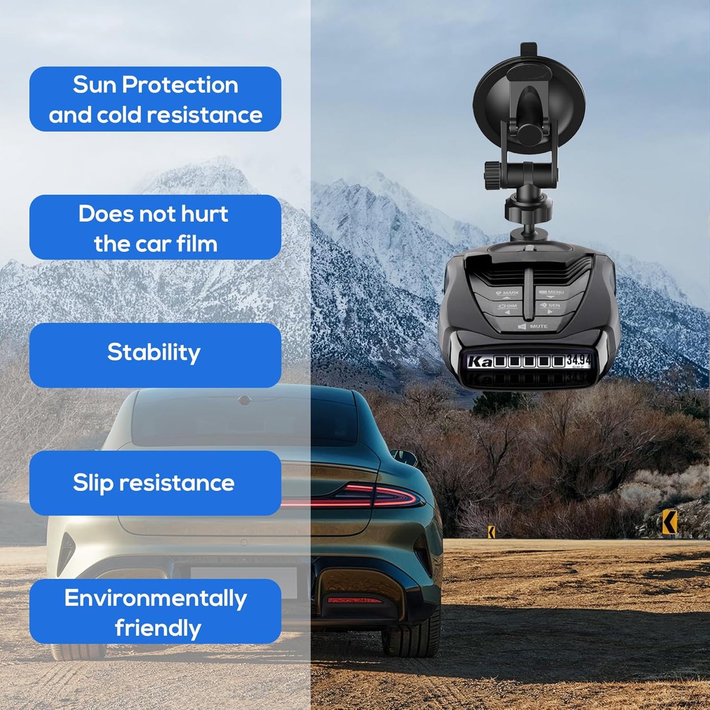 Super Radar Detector Mount,Super Car Windshield,Dashboard Suction Cup Bracket,Suitable for Cobra Radar Detector iRadar ESD SPX RAD 480i 380 450 7800BT(for Cobra Radar)