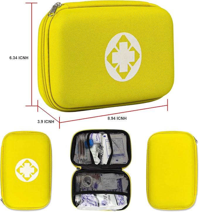 First Aid Kit Car Home Emergency Essential Kits - 275Pcs Basic Hiking Supplies Survival Gear First Aid Set Camping Backpacking Sports Yellow YIDERBO