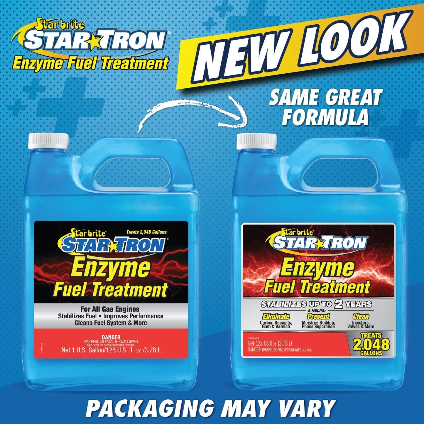 STAR BRITE Star Tron Enzyme Fuel Treatment Concentrate, 128 Fl. Oz. – Treats up to 2,048 Gallons – Rejuvenate & Stabilize Old Gasoline, Cure Ethanol Problems, Improve MPG, Reduce Emissions, 1 gallon, Blue