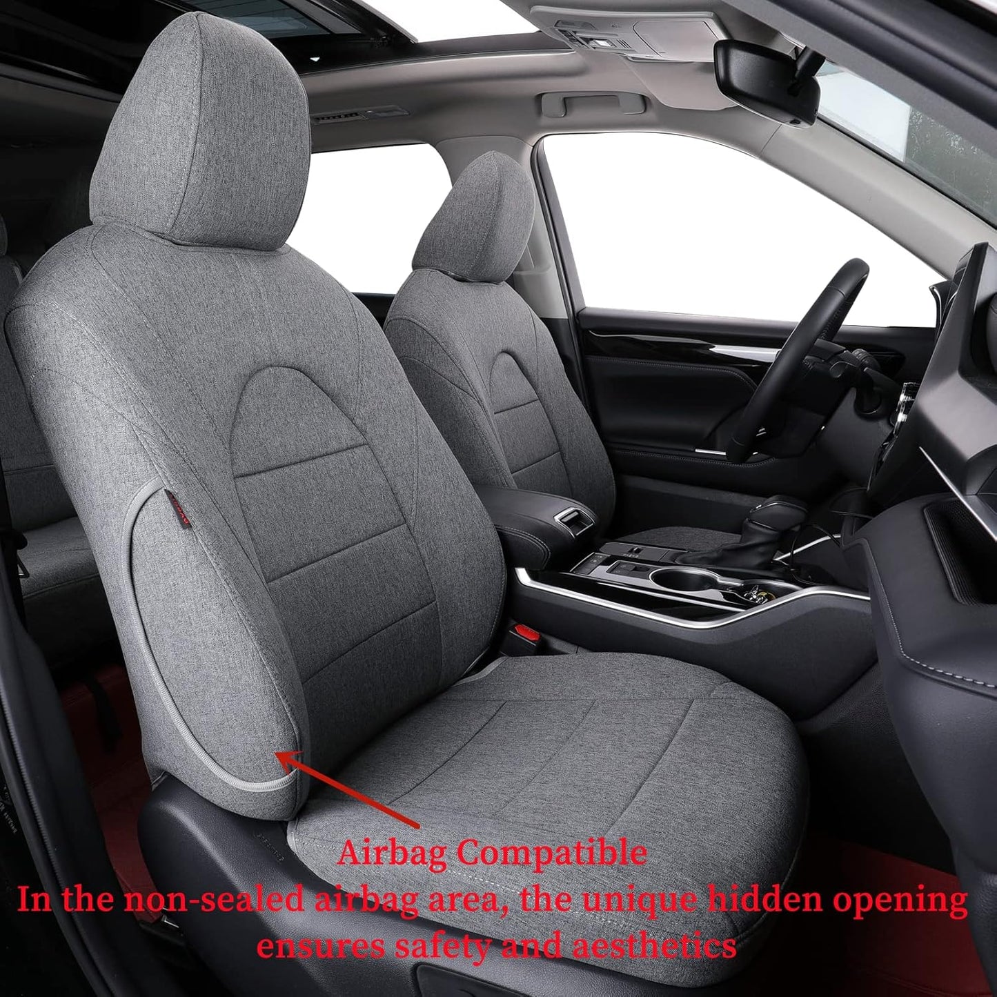 coverdream Camry Seat Covers Custom Fit for 2022 2023 2024 Toyota Camry L, LE,XLE,Full Coverage Polyester Car Seat Protector (Full Set,Gray)