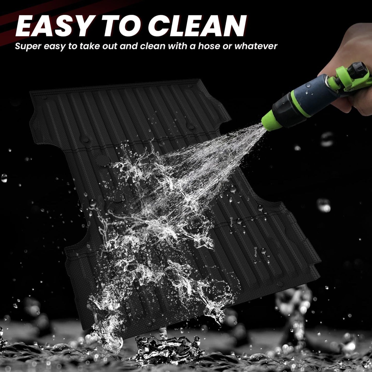 LASFIT Bed Mat 6.75ft for Ford F250 F350 F450 2017-2026 Super Duty 81.9" Truck Bed Liner, All Weather TPE Car Bed Mat for F-250 F-350 F-450, 1PC Black