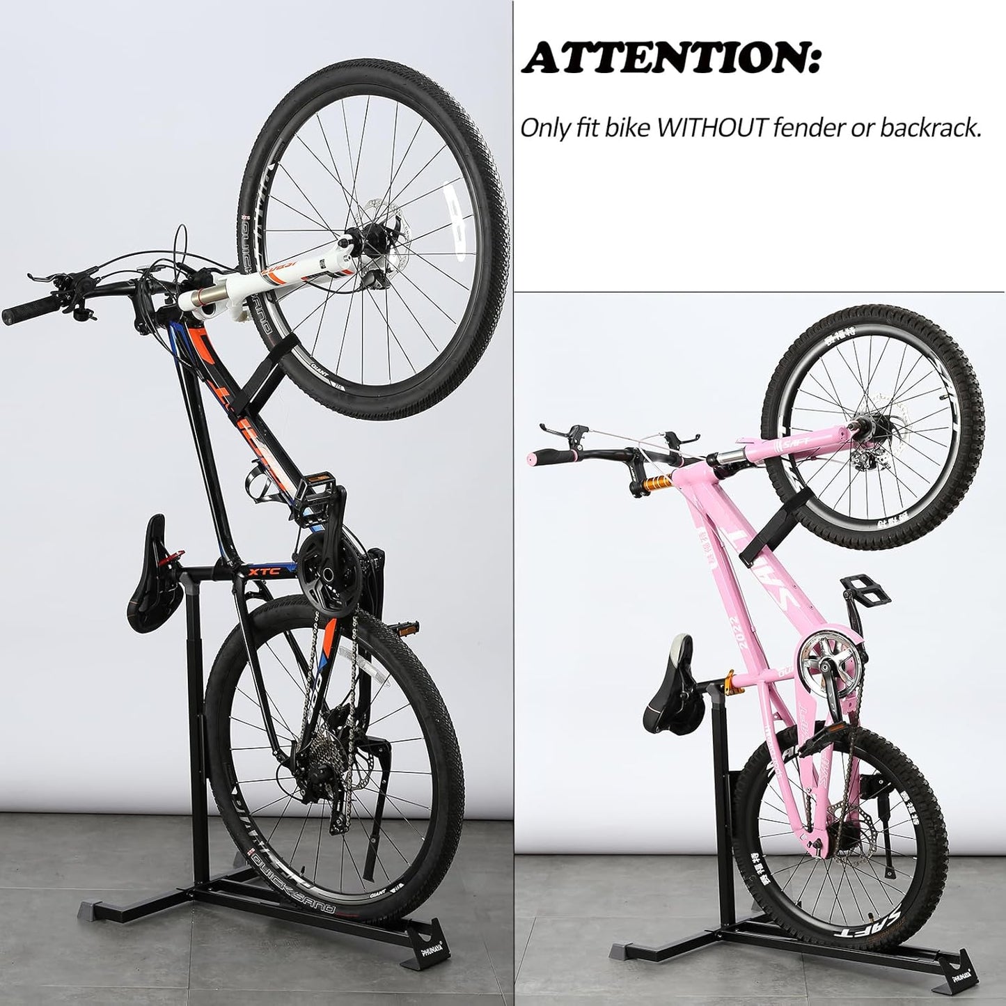 Bike Stand,Vertical Bike Rack For Indoor Bike Storage,Upright Bicycle Stand Floor.Heavy Duty Bike Holder With PVC Coating.Suit 24"-29" MTB,Hybrid and Road Bike,Patent Application. (2 Pack)