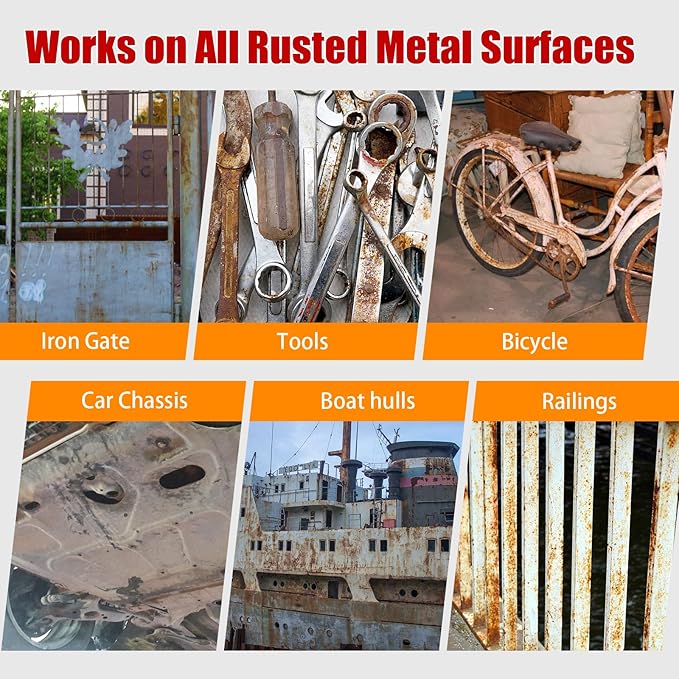 2-in-1 Rust Converter Paint Red – Rust Proof Paint & Rust Prevention Coating, Metal Rust Inhibitor, Car Rust Treatment, Anti Rust Coating for Automotive, Marine & Farm Tools(35oz