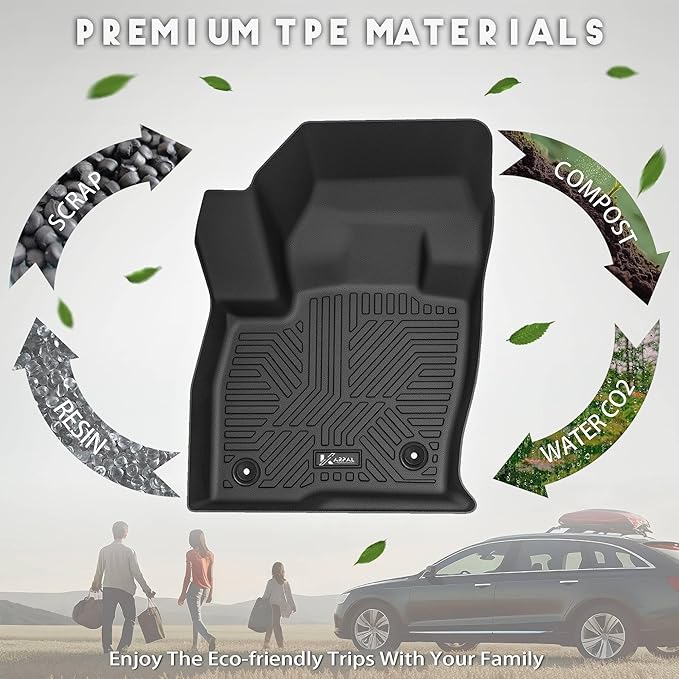 KARPAL Floor Mats for 2015-2025 2026 Ford Edge, All Weather TPE Protection Custom Fit Floor Liners, 1st & 2nd Row & Trunk Mat Car Mats for Edge