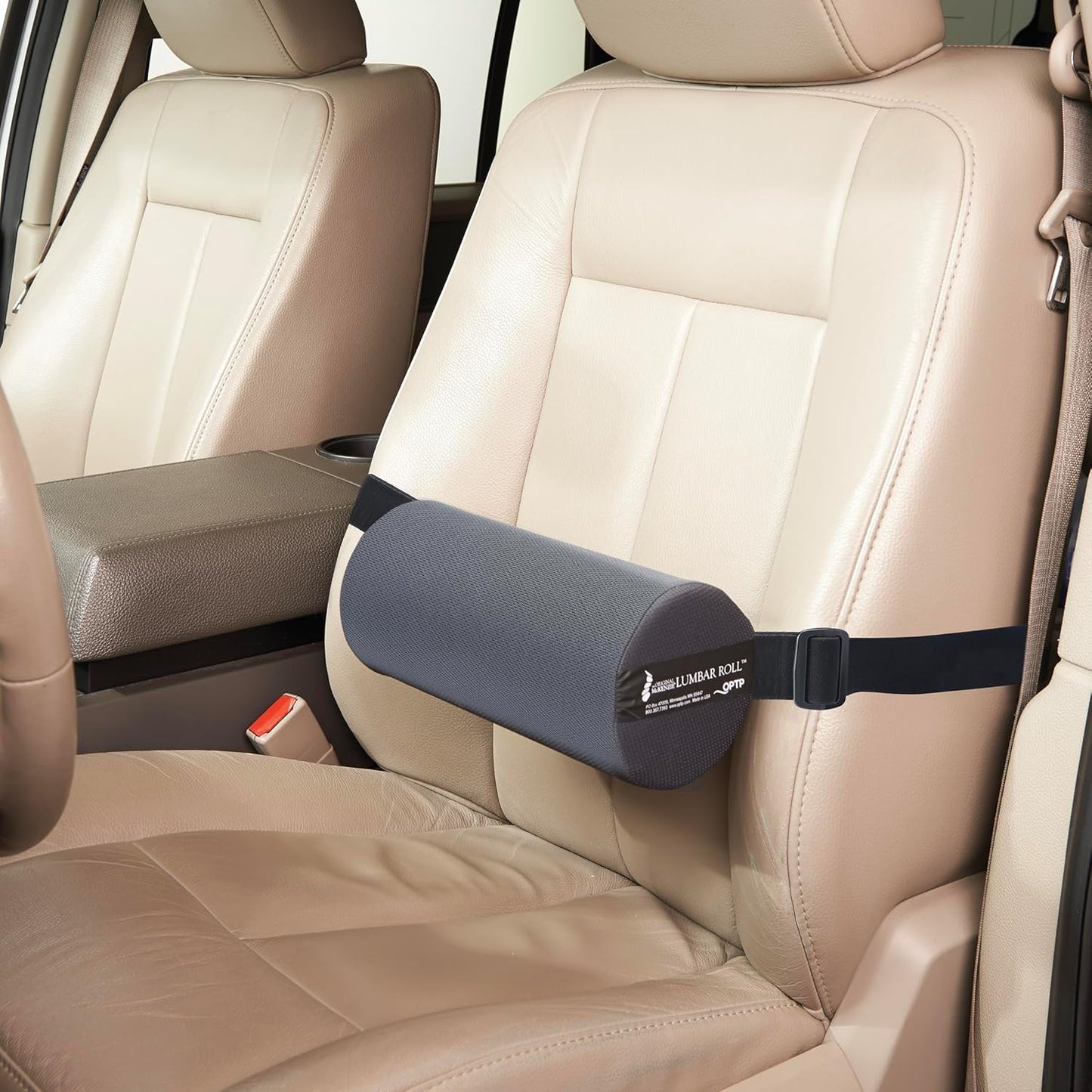 OPTP The Original McKenzie Lumbar Roll – USA-Made Low Back Lumbar Support for Office Chair & Car Seat Back Support Cushion. The Preferred Lumbar Pillow by Physical Therapists - Standard Density