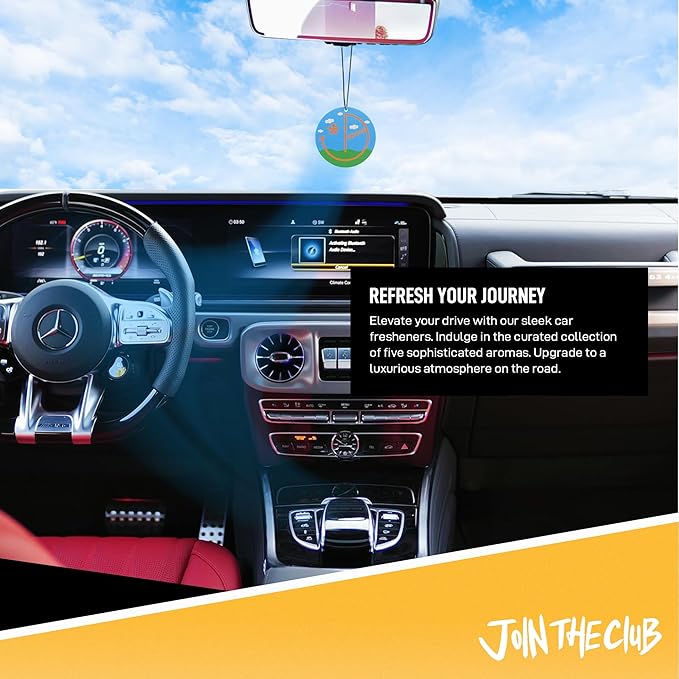 Join the Club Natural Essential Oils Car Air Freshener Hanging | 6 Pack Blue Sky - Flower in the Woodland Scent | Non-Toxic Aromatherapy Car Fresheners for Women - Perfect for Cars and Small Spaces
