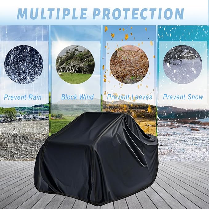 Universal XL ATV Cover, Large 4 Wheeler Quad Covers Wide fit for Polaris Sportsman,Honda Foreman FourTrax,CFMOTO Cforce,Can am Outlander 500 570 Outdoor All Weather Waterproof Heavy Duty