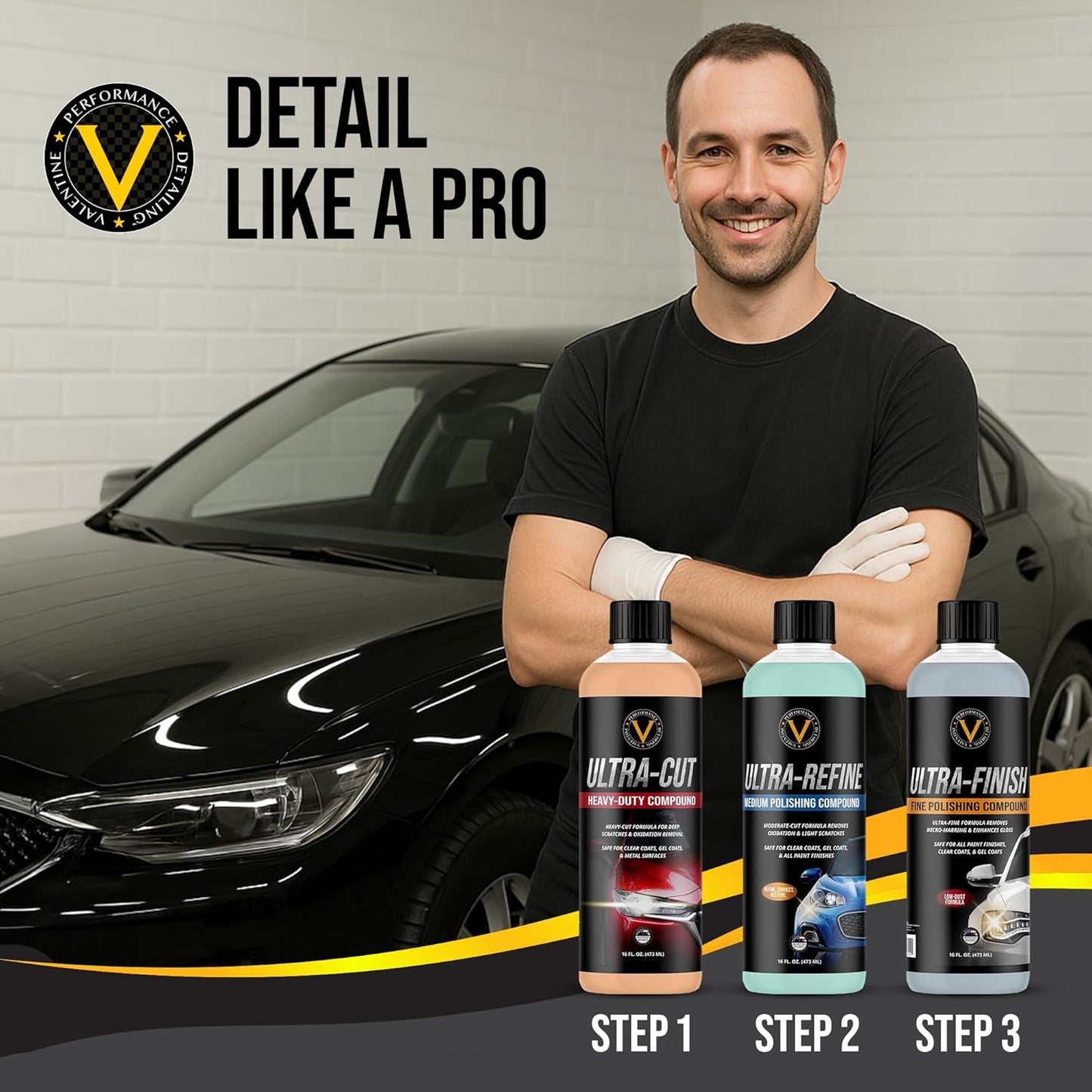 VPD Ultra-Cut Heavy Polishing Compound for Extreme Correction 16 oz – Car Polishing & Rubbing Compound, Removes Deep Scratches & Oxidation, Safe for Clear Coats, Gel Coats & Metal Surfaces