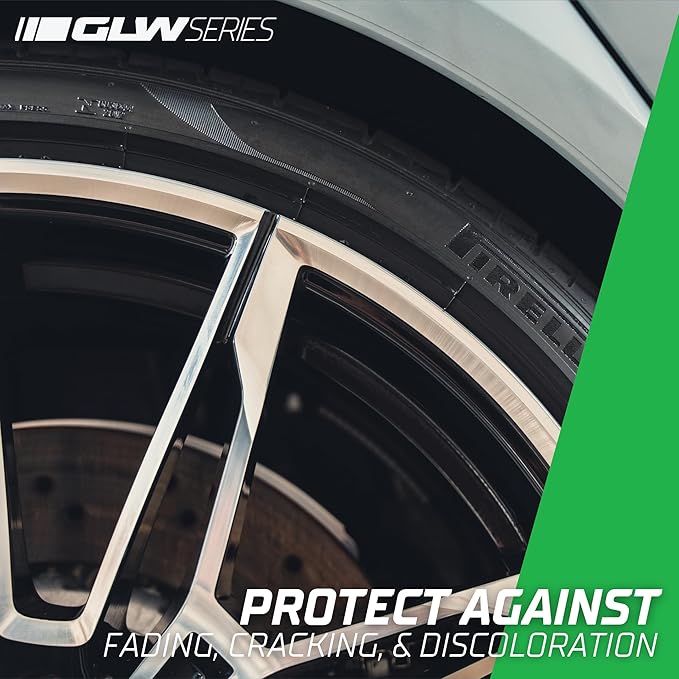 3D GLW Series SiO2 Ceramic Matte Tire Shine | Deep Matte Finish Tire Protectant | Hydrophobic & UV Resistant | Anti-Fade, No Sling | Pro Car Detailing |64 oz