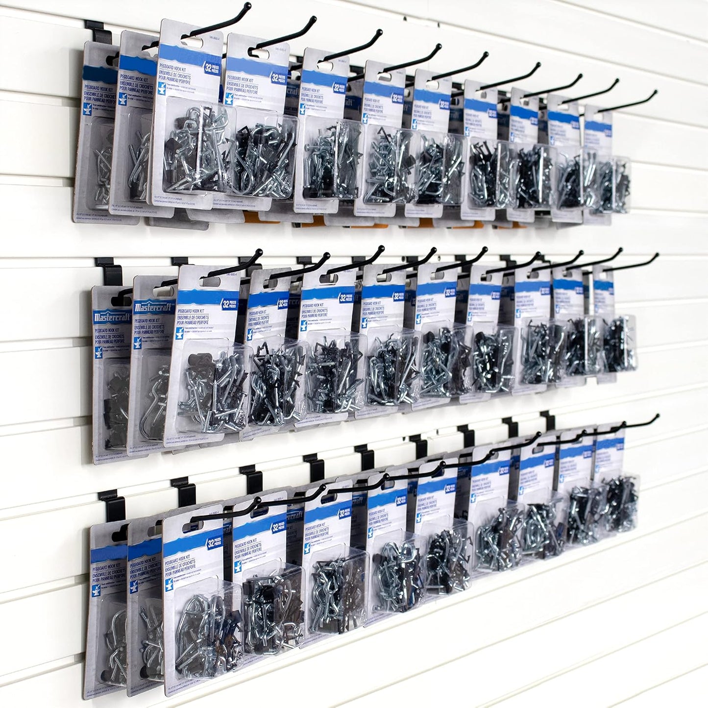 unp POETISKE Slatwall Hooks 32PC 10 Inch Slatwall Accessories Slatwall Panel Hooks Garage Organization Slat Wall Hooks Heavy Duty Pegboard Gridwall Hooks Display Hooks for Retail Black