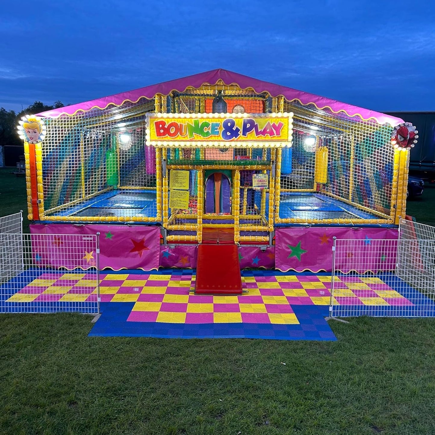 15.7"x15.7" Garage Flooring Tiles, Non-Slip Interlocking Plastic Garage Floor Mat, Garage Organization & Garage Storage, Vented Pattern (Carnival Pink, 25PCS)