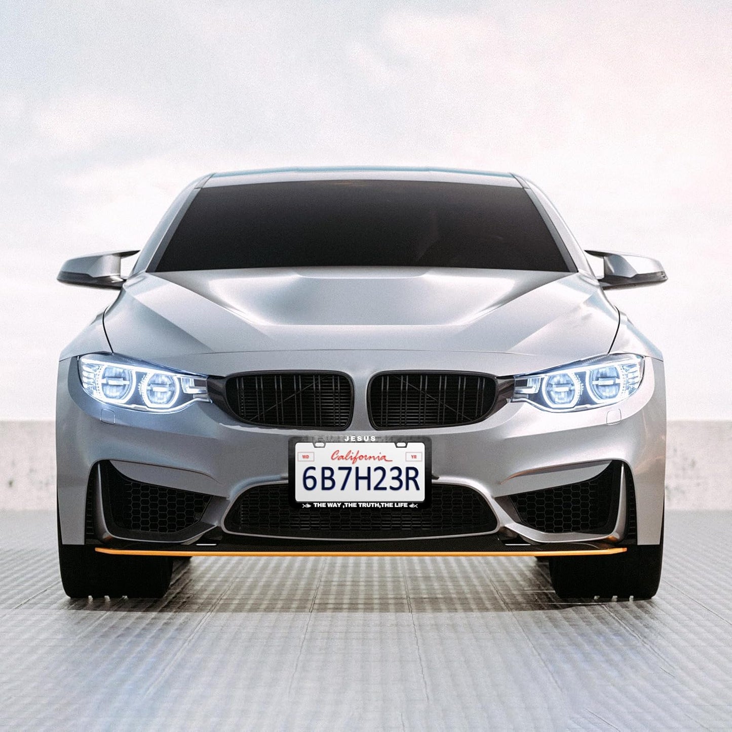 Jesus The Way The Truth The Life License Plate Frame Cross License Plate Frames Personalise Stainless Steel Funny Design Compatible with Standard License Plate Holder for USA Canada 6 X 12 Inch