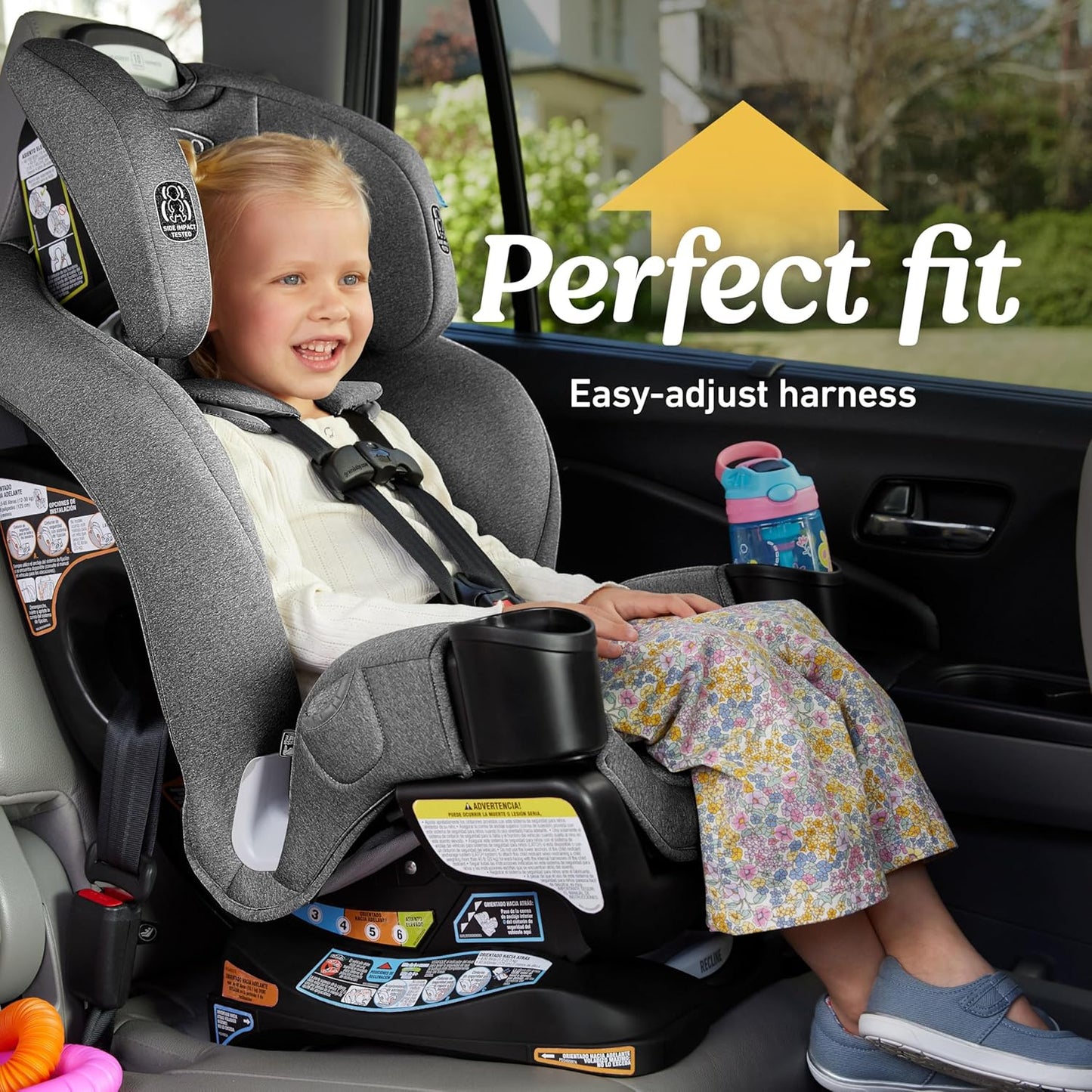 Graco Extend2Fit Convertible Baby Car Seat, Rear and Forward Facing, Adjustable Extension Panel for Extra Legroom, Ashten