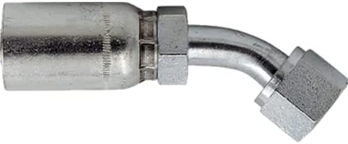 3/8" Hose x 3/8" JIC Female Swivel 45 Degree Hydraulic Hose End Crimp Fitting | FJX45-06-06 (10-PACK)