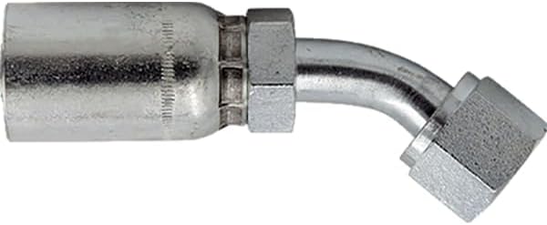 1" Hose x 1" JIC Female Swivel 45 Degree Hydraulic Hose End Crimp Fitting | FJX45-16-16