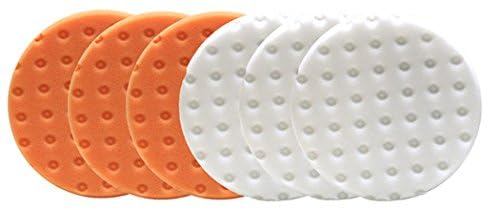 Smart Foam Pads Dual Action 5.5 inch Cut and Polish Combo (3-White, 3-Orange, 5.5 inch) | Perform 2-Step Compounding/Polishing Automotive Paint Correction Detail with Ease!