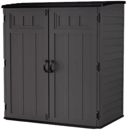Outdoor Storage Shed, Extra Large Vertical, 6' x 4', Dark Gray