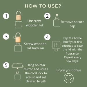 Car Air Freshener with 1 Oz Refill included | Car scented on the go | Car Air Freshener | Long Lasting Hanging Fragrance | Phthalate Free Fragrance. (Mahogany Coconut, 8 ml)