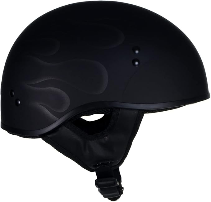 Hot Leathers Advanced Motorcycle DOT Skull Cap Classic Half Helmets Biker HLT