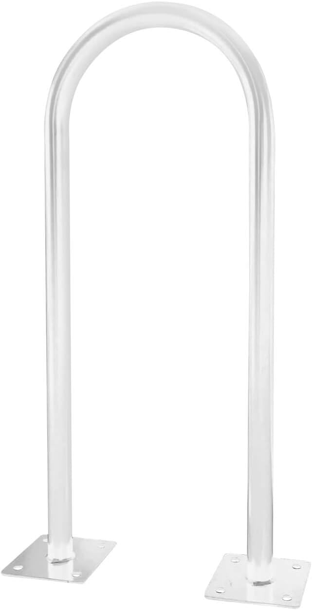 Sandbaggy U Shaped Bike Rack - Outdoor, Commercial - Galvanized Steel - Surface/Ground Mounted (1, White)