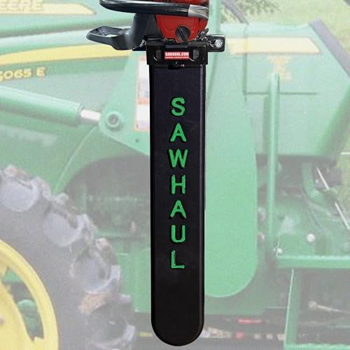 SawHaul Universal Tractor Chainsaw Holder - Made in Kansas USA - Fixed Mount Chainsaw Carrier (28" Green) Compatible w/All Brands