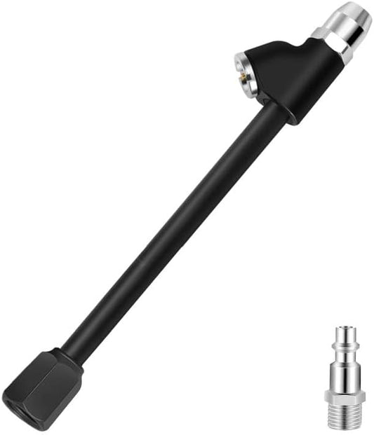 GODESON Air Chuck,1/4" FNPT Extended Reach Dual Head Chuck Set with Quick Plug,2-Way Connect Tire Chucks for Bikes,Motorcycle,Car,and Etc,Tire Air Chuck for Tire Inflator Gauge or Air Compressor