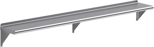 AmGood 72" Long X 10" Deep Stainless Steel Wall Shelf | NSF Certified | Appliance & Equipment Metal Shelving | Kitchen, Restaurant, Garage, Laundry, Utility Room