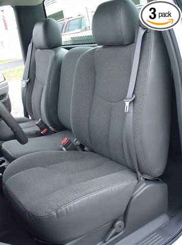 Durafit Seat Covers, Made to fit, 2003-2007 Chevy Silverado and GMC Sierra, Work Truck Seat Covers, Front 40/20/40 Split Seat with Manual Controls and Without Console, in Gray, Twill Fabric