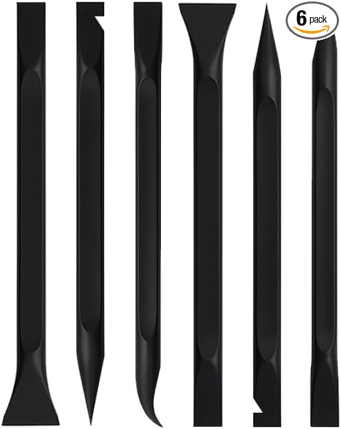 Car Detailing Pick Set 6pcs – Dual-Ended Plastic Cleaning Tools for Car Interior and Exterior, Non-Scratch Auto Detailing Picks, Lightweight PP Material, Black