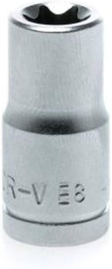 Teng Tools E8 1/4 Inch Drive Female E-Torx Star TX-E Chrome Vanadium Socket | Mechanic Tool | Hand Tool - M140708-C