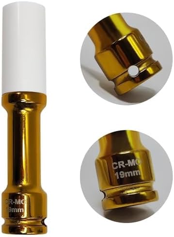 19mm 1/2" Extra-Long Thin Wall Wheel Protector Impact Deep Socket, Impact Drive Lug Nut Socket, Non-Marring Lug Nut Hand Repair Removal Tool