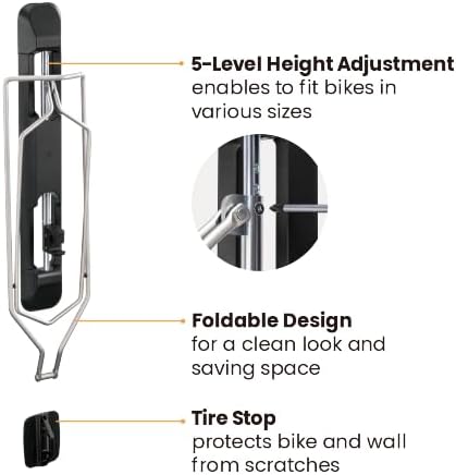 Unbound Bike Storage Rack: Swivel Wall Mount for Effortless Indoor Storage - Space-Saving Design with Swivel Arms. Ideal for Home, Garage, Bike Park (Mountain Bike Rack (TIRE 2.1''~2.8''))