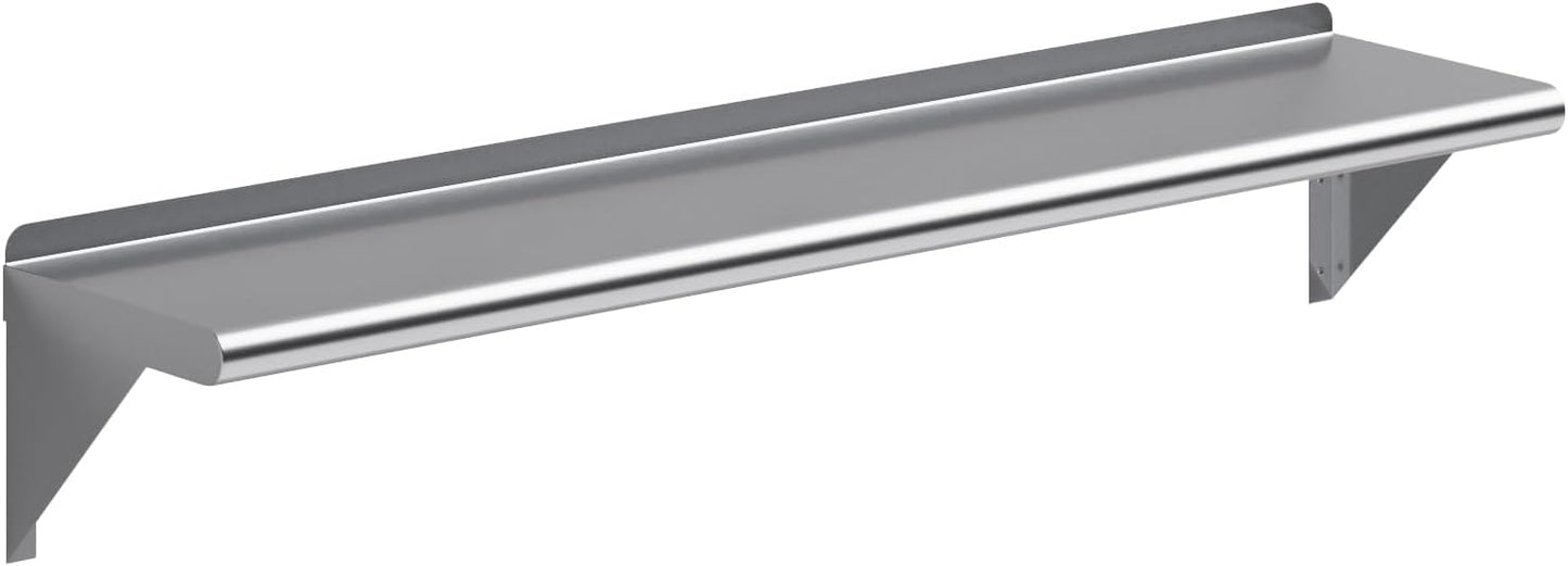 AmGood 48" Long X 10" Deep Stainless Steel Wall Shelf | NSF Certified | Appliance & Equipment Metal Shelving | Kitchen, Restaurant, Garage, Laundry, Utility Room