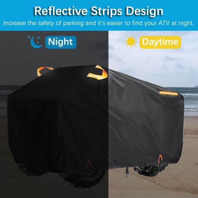 ATV Cover Waterproof Outdoor Heavy Duty, 300D Oxford 4 Wheeler Cover for Yamaha Grizzly Raptor 350 700R YFZ 450R Polaris Sportsman 450 500, Quad Cover with Lock Buckles All Weather Protection