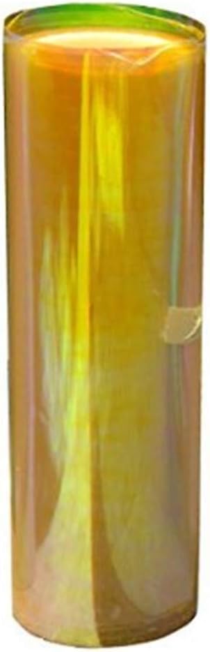 LED LIGHT 12 by 48 inches Self Adhesive Shiny Chameleon Headlights Tail Lights Fog Lights Films,Film Sheet Sticker,Tint Vinyl Film with Gift Knife and Hand Tool (Golden)