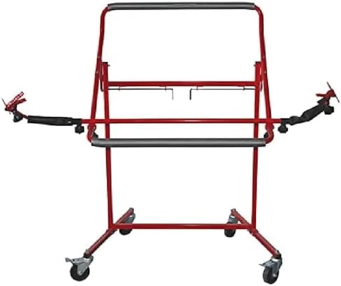 LAUCO Adjustable Bumper Stand, Securely Holds Plastic Car Bumper Covers for Automotive Bodyshop Repair - Multiple Angles, 5 Locking Positions, Wheels - Sand, Prep, Spray Primer, Paint Bodywork [8044]