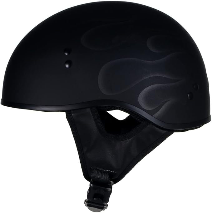Hot Leathers Advanced Motorcycle DOT Skull Cap Classic Half Helmets Biker HLT