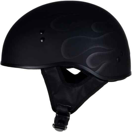 Hot Leathers Advanced Motorcycle DOT Skull Cap Classic Half Helmets Biker HLT