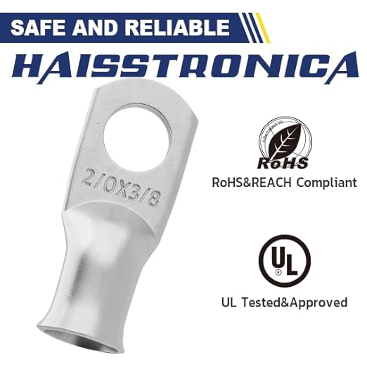 haisstronica 10pcs 2/0 AWG - 3/8"(M10) Tinned Copper Battery Lugs, Heavy Duty Wire Lugs with 10pcs 3:1 Adhesive Heat Shrink Tubing, 00 Gauge Wire Lugs, Tinned Copper Battery Cable Ends