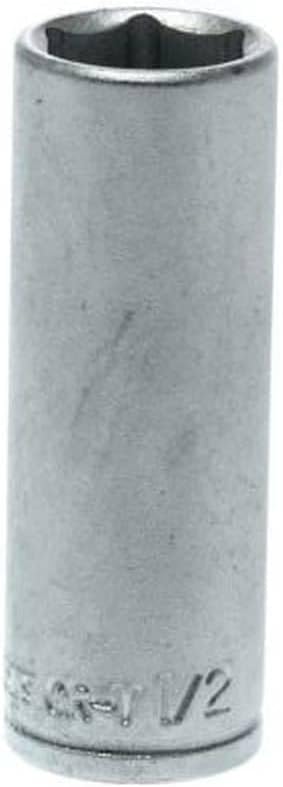 Teng Tools 1/2 Inch 6 Point SAE Deep 1/4 Inch Drive Chrome Vanadium Socket | Mechanic Tool | Hand Tool - M140216-C
