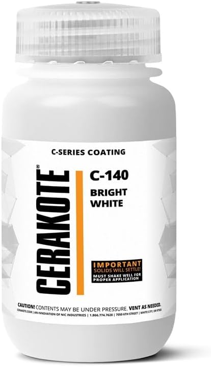 CERAKOTE® ( AIR CURE C-SERIES BRIGHT WHITE [ 4oz ] C-140T Performance Ceramic Technology + Color on All- Metals, Polymers + More
