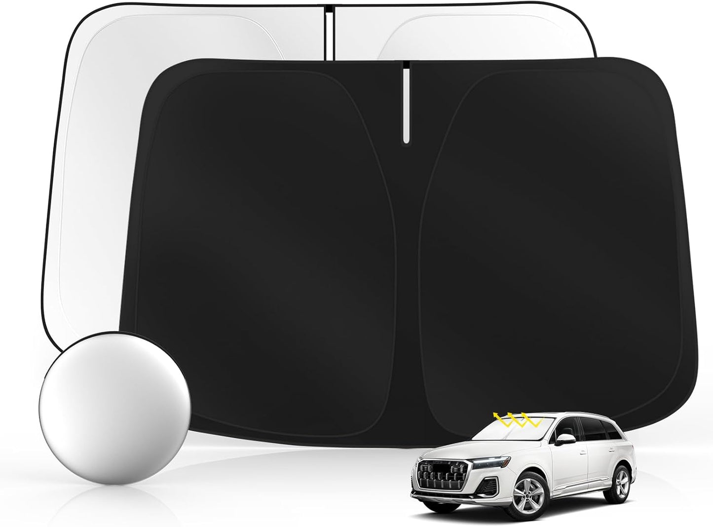 Windshield Sun Shade for Audi Q7 2016-2025 Foldable Sunshade Custom Fit Front Window Car Interior Accessories Protector Blocks UV Rays