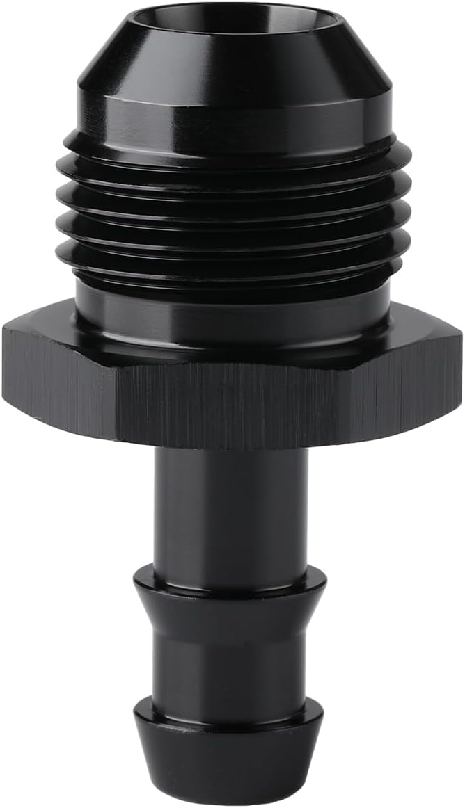 10AN Male Flare to 3/8 Hose Barb Straight Fitting Adapter Aluminum Black