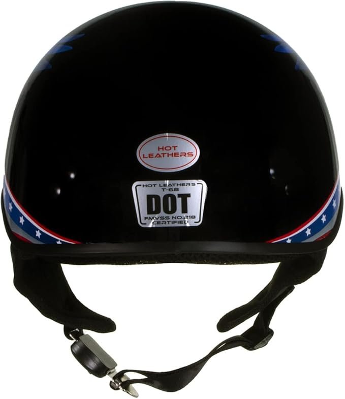 Hot Leathers Advanced Motorcycle DOT Skull Cap Classic Half Helmets Biker HLT