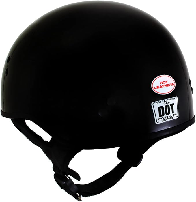 Hot Leathers Advanced Motorcycle DOT Skull Cap Classic Half Helmets Biker HLT