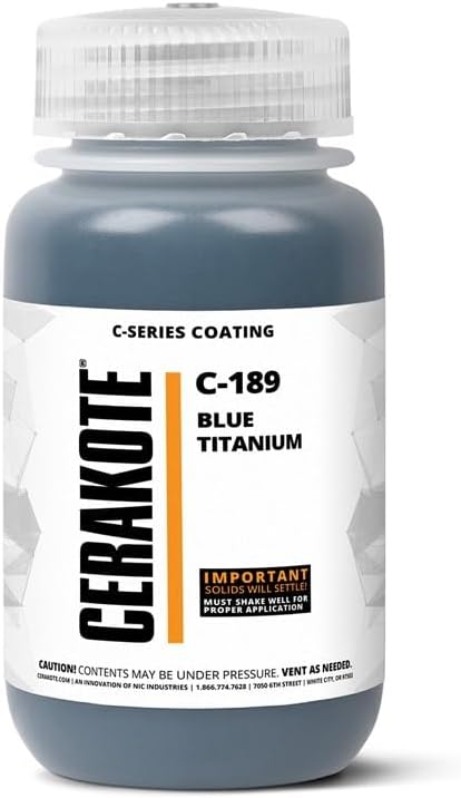 CERAKOTE® ( AIR CURE C-SERIES BLUE TITANIUM [ 4oz ] C-189T Performance Ceramic Technology + Color on All- Metals, Polymers + More